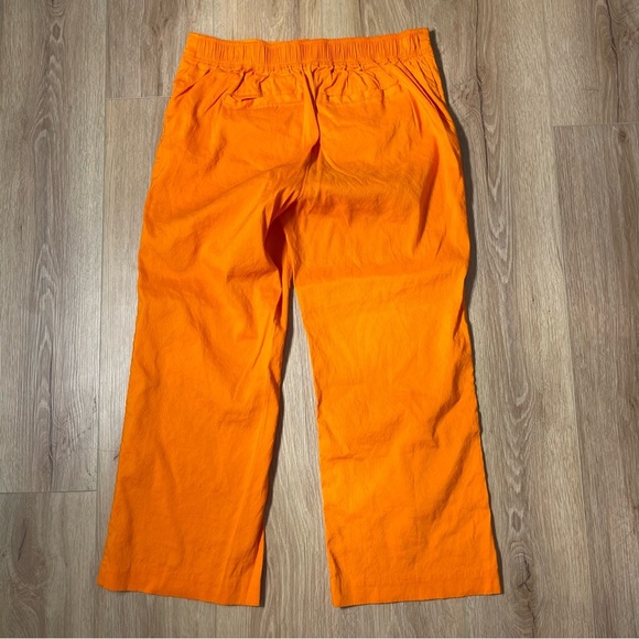 Anthropologie Cartonnier Orange Linen Blend Cropped Wide Leg Pants Size Medium - Picture 7 of 7